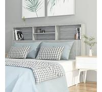 Tidyard Testiera con Contenitore, Testiera con Scomparti, Testiera per Letto, Testiera Letto con Libreria Grigio Sonoma 160x19x103,5 cm