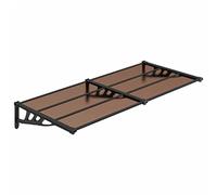 Tidyard Tettoia per Porta,Pensilina per Copertura,Tetto Policarbonato,Pensilina Modulabile Tettoia in Policarbonato Alveolare,Pensilina Tettoia per Esterno,Nero 152,5x90 cm