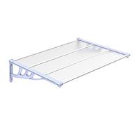 Tidyard Tettoia per Porta,Pensilina per Copertura,Tetto Policarbonato,Pensilina Modulabile Tettoia in Policarbonato Alveolare,Pensilina Tettoia per Esterno,Grigio e Trasparente 122x90 cm