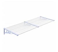 Tidyard Tettoia per Porta,Pensilina per Copertura,Tetto Policarbonato,Pensilina Modulabile Tettoia in Policarbonato Alveolare,Pensilina Tettoia per Esterno,Grigio e Trasparente 239x90 cm