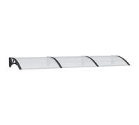 Tidyard Tettoia per Porta,Tetto Policarbonato,Pensilina per Copertura,Pensilina Modulabile Tettoia in Policarbonato Alveolare,Pensilina Tettoia per Esterno,Nero e Trasparente 300x80 cm