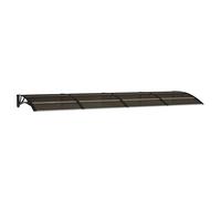 Tidyard Tettoia per Porta,Tetto Policarbonato,Pensilina per Copertura,Pensilina Modulabile Tettoia in Policarbonato Alveolare,Pensilina Tettoia per Esterno,Nero 350x100 cm