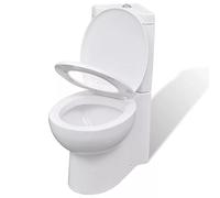 Tidyard WC Toilette in Ceramica per Bagno Bianco,Vaso Bagno da Terra Ceramica Bianca