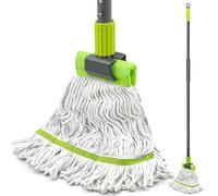 TidyBliss Mocio Lavapavimenti Professionale, Mocho Pavimento con Manico Extra Lungo da 146 cm, Strumento per Pulizia a Secco e Umido di Pavimenti in Legno, Cemento, Ufficio, Piastrelle (Verde)