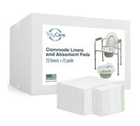 TidyCare Copriwater da comodino e assorbenti per sedia da toilette portatile | Confezione combinata di 72 sacchetti per rifiuti usa e getta e 72 assorbenti | Vestibilità universale