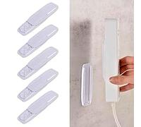 Tidysun Self Adhesive Power Strip Holder,No Damage Wall Mount Surge Protector Fixator in Office Home Kitchen Cable Management System for Power Strip WiFi Router Tissue Box 5Pack (White)