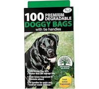 Tidyz 1, 100, 200 o 600 - Premium profumato extra forte nero Doggy Poo Poop Bags (1 x confezione da 100)