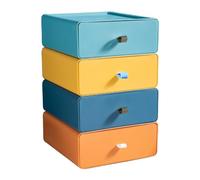 TIE-DailyNec Scatole Impilabili per Cassetti da Scrivania Box con Cassetto Organizer Cassetti Plastica Impilabili Organizador Scatola di Immagazzinaggio del Trucco (4pcs)
