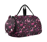 Tie Die Vector Valentine Deer Kids Duffel Bag con scomparto scarpe leggero Weekender Pernottamento Duffel Bag per Viaggi, Sport, Fitness & Allenamento bolsa de viaje para mujer