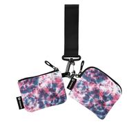 Tie Dye 4 Portafogli da Polso Doppio per Le Donne Mini Fashion Card Money Holder con Cinturino da Polso per Lavoro Viaggi 2 Pz, Multicolore, 4.13"(L) x 3.5"(W), Accessorio da viaggio
