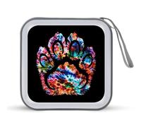 Tie Dye Animal Bear Paw Print CD Case Holder Portable 40 Capacità DVD Wallet Storage Organizer per Auto Viaggi, Stile:, Taglia unica