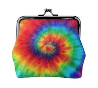 tie dye arcobaleno stampa portamonete per le donne compatto bacio blocco portamonete cerniera viaggio shopping regalo