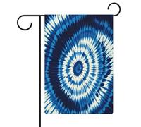 Tie-dye, bandiera blu da giardino, casa, prato, cartello di benvenuto, striscione su entrambi i lati, piccole bandiere personalizzate per piscina, cortile, decorazione da parete per la casa, 32 x 47