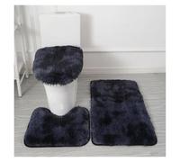 Tie-dye Carpet Toilet Three-piece Non-slip Mat Bathroom Absorbent Set per Vasca da Bathroom o Come WC(Blue)