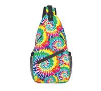 Tie Dye Circles Sling Crossbody Tracolla regolabile e reversibile Zaino per uomo Donna Zaino da viaggio per escursionismo