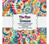 Tie-Dye Dreams: Groovy Rainbow Scrapbook Paper Pack: Tie-Dye Single-Sided Pages - 8.5" x 8.5" Crafting Paper for Scrapbooks, Journals, Card Making, and DIY Projects
