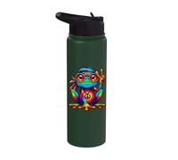 Tie-Dye Hippie Frog, segno della pace, festa anni '70 e costume anni '60 Stainless Steel Insulated Water Bottle