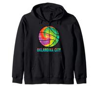 Tie Dye Oklahoma City Basket Retro Vintage Jersey Felpa con Cappuccio