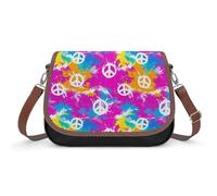Tie-dye Peace - Borsa a tracolla da donna in pelle