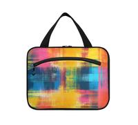Tie Dye Plaid Astratto Multicolore Appeso Viaggio Borse da toilette per le donne con gancio, Designer Essential Skincare Bag per i viaggiatori Bagno Porta cosmeticos Mujer para cartera L