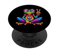 Tie Dye Rana Hippie Era Retro Fiori Pace Amore PopSockets PopGrip Adesivo