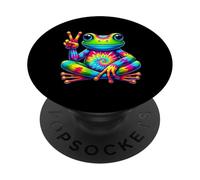 Tie-Dye rana segno della pace Hippie psichedelico PopSockets PopGrip Adesivo