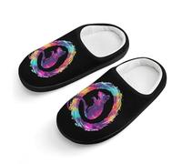 Tie-Dye Rat Silhouette bambini pantofole in cotone Slip-on scarpe da casa per camera da letto interno esterno, Stile nero, 30/31 EU
