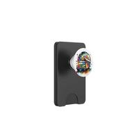 Tie Dye School Bus Art Psychedelic Retro Colors Futuristic PopSockets PopWallet per MagSafe