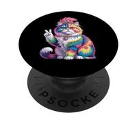 Tie Dye segno della pace hippie donna uomo retrò principessa gatto PopSockets PopGrip Adesivo