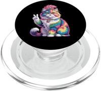 Tie Dye segno della pace hippie donna uomo retrò principessa gatto PopSockets PopGrip per MagSafe