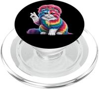 Tie Dye segno della pace hippie donna uomo retrò principessa gatto PopSockets PopGrip per MagSafe
