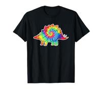 Tie Dye Stegosaurus Dinosaur Retro Rainbow T Rex Maglietta