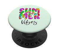 Tie Dye Summer Vibes Colori vivaci Tie Die Summer Daying PopSockets PopGrip Adesivo