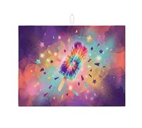 Tie-Dye - Tappetino scolapiatti per gelato per bancone della cucina, tappetino assorbente per scolapiatti a forma di stella, tappetino estivo in microfibra per proteggere il bancone, 45,7 x 61 cm