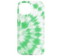 Tie-Dye verde e bianco Swirl Design Groovy Retro Fun On A Custodia per iPhone 15