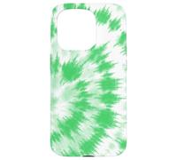 Tie-Dye verde e bianco Swirl Design Groovy Retro Fun On A Custodia per iPhone 15 Pro