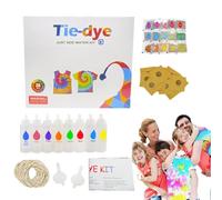 Tie Kit - - Fabric Set with Bottles, Gloves & Rubber Bands | Colouring Kit for T-Shirts, Clothes, Shoes, Bags, Craft Projects, Washable Dye for Kids & Adults Beginners