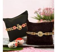 TIED RIBBONS Rakhi for Brother Set of 2 Rakhi Set | Greeting Card | Roli Chawal Packet - Raksha bandhan Rakhi Bracelet for Brother Rakhi for Bhaiya | Bro Rakhi Thread | Bhai Rakhi Gifts for Brother