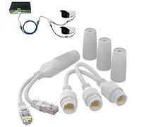 TIEDXIOY Splitter Ethernet, adattatore splitter PoE combinatore, impermeabile, funziona con 2 telecamere IP su 1 cavo di rete
