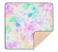 Tiedye - Tappetino da gioco per bambini, imbottito, leggero, per la pancia, 127 x 127 cm
