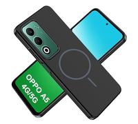 Tieeyivv Cover Magnetica per Oppo A5 4G/5G/OPPO A5m Custodia [Compatibile con MagSafe] PC Hard Matte Liscio Traslucido Custodia Opaca Case Ultra-Sottile - Nero