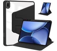 Tieeyivv Custodia per OnePlus Pad 3 con Supporto per Matita, Auto Sveglia/Sonno, Custodie a Libro a 360 Gradi di Rotante + PC Trasparente Cover, Nero