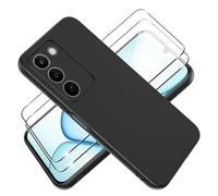 Tieeyivv Custodia per Realme C100 5G Cover, Vetro Temperato Pellicola Protettiva Case Custodia Matte Sottile in TPU Morbido, Cover Protezione Anti-Caduta- Nero