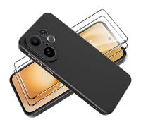 Tieeyivv Custodia per Vivo X200 FE Cover, Vetro Temperato Pellicola Protettiva Case Custodia Matte Sottile in TPU Morbido, Cover Protezione Anti-Caduta