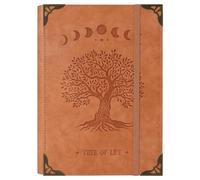 TIEFOSSI A5 Taccuino con 6 Anelli per Donna e Uomo, Diario con Copertina Rigida in Pelle PU, Diario Vintage con Motivo Albero, Taccuino a Righe per Scuola, Agenda, Viaggi, Lavoro, Organizer