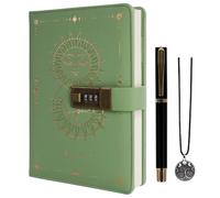 TIEFOSSI Diario con Lucchetto, Diario Sole e Luna con Lucchetto per Donne Uomini, Quaderno A5 Ricaricabile con Lucchetto per Scrivere, 224 Pagine Numerate