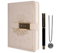 TIEFOSSI Diario con Lucchetto, Diario Vintage Albero della Vita con Lucchetto per Donne Uomini, Quaderno A5 Ricaricabile con Lucchetto per Scrivere, 224 Pagine Numerate