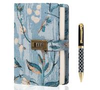 TIEFOSSI Diario da Ricamo con Lucchetto, Diario Foderato con Lucchetto per Donna Uomo, Quaderno Estetico con Penna, Quaderno con Copertina Rigida per Scrivere e Pianificare