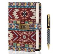 TIEFOSSI Diario di Tessuto con Lucchetto, Diario Foderato con Lucchetto per Donna Uomo, Quaderno di Scrittura con Copertina Rigida, Carta Spessa 100 GSM con 224 Pagine Numerate