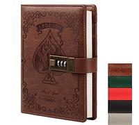 TIEFOSSI Quaderno in pelle con lucchetto a combinazione, diario con serratura a forma di leggenda misteriosa per adulti, ragazzi, ragazze, bambini, uomini, donne, password segrete ricaricabili